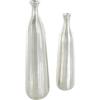 imageDeco 79 Aluminum Metal Decorative Vase Centerpiece Vases with Wavy Accents and Textured Ridges Set of 2 Flower Vases for Home Decoration 20quot 16quot H GoldSilver
