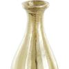 imageDeco 79 Aluminum Metal Decorative Vase Centerpiece Vases with Wavy Accents and Textured Ridges Set of 2 Flower Vases for Home Decoration 20quot 16quot H GoldGold