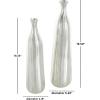 imageDeco 79 Aluminum Metal Decorative Vase Centerpiece Vases with Wavy Accents and Textured Ridges Set of 2 Flower Vases for Home Decoration 20quot 16quot H GoldSilver