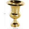 imageDeco 79 Aluminum Metal Decorative Vase Goblet Inspired Hammered Centerpiece Vase Flower Vase for Home Decoration 9quot x 9quot x 13quot SilverGold
