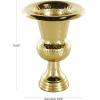 imageDeco 79 Aluminum Metal Decorative Vase Goblet Inspired Hammered Centerpiece Vase Flower Vase for Home Decoration 9quot x 9quot x 13quot SilverGold