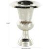 imageDeco 79 Aluminum Metal Decorative Vase Goblet Inspired Hammered Centerpiece Vase Flower Vase for Home Decoration 9quot x 9quot x 13quot SilverSilver