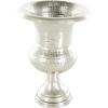 imageDeco 79 Aluminum Metal Decorative Vase Goblet Inspired Hammered Centerpiece Vase Flower Vase for Home Decoration 9quot x 9quot x 13quot SilverSilver
