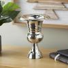 imageDeco 79 Aluminum Metal Decorative Vase Goblet Inspired Hammered Centerpiece Vase Flower Vase for Home Decoration 9quot x 9quot x 13quot SilverSilver