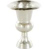 imageDeco 79 Aluminum Metal Decorative Vase Goblet Inspired Hammered Centerpiece Vase Flower Vase for Home Decoration 9quot x 9quot x 13quot SilverSilver