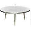 imageDeco 79 Aluminum Metal Floral Living Room Coffee Table Engraved Table with Tripod Legs Center Table 35quot x 35quot x 16quot Silver