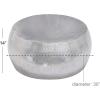 imageDeco 79 Aluminum Metal Living Room Coffee Table Drum Shaped Table with Hammered Design Center Table 30quot x 30quot x 14quot SilverSilver