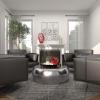 imageDeco 79 Aluminum Metal Living Room Coffee Table Drum Shaped Table with Hammered Design Center Table 30quot x 30quot x 14quot SilverSilver