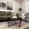 imageDeco 79 Aluminum Metal Living Room Coffee Table Melting Drip Table with Black Glass Top Center Table 36quot x 36quot x 16quot SilverBlack