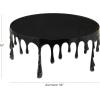 imageDeco 79 Aluminum Metal Living Room Coffee Table Melting Drip Table with Black Glass Top Center Table 36quot x 36quot x 16quot SilverBlack