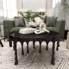imageDeco 79 Aluminum Metal Living Room Coffee Table Melting Drip Table with Black Glass Top Center Table 36quot x 36quot x 16quot SilverBlack