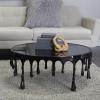 imageDeco 79 Aluminum Metal Living Room Coffee Table Melting Drip Table with Black Glass Top Center Table 36quot x 36quot x 16quot SilverBlack