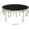 imageDeco 79 Aluminum Metal Living Room Coffee Table Melting Drip Table with Black Glass Top Center Table 36quot x 36quot x 16quot SilverSilver