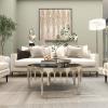 imageDeco 79 Aluminum Metal Living Room Coffee Table Melting Drip Table with Black Glass Top Center Table 36quot x 36quot x 16quot SilverSilver