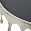 imageDeco 79 Aluminum Metal Living Room Coffee Table Melting Drip Table with Black Glass Top Center Table 36quot x 36quot x 16quot SilverSilver