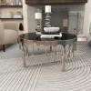 imageDeco 79 Aluminum Metal Living Room Coffee Table Melting Drip Table with Black Glass Top Center Table 36quot x 36quot x 16quot SilverSilver