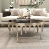imageDeco 79 Aluminum Metal Living Room Coffee Table Melting Drip Table with Black Glass Top Center Table 36quot x 36quot x 16quot SilverSilver