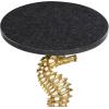 imageDeco 79 Aluminum Metal Sea Horse Side End Accent Table End Table with Black Marble Table Top Side Table 13quot x 13quot x 25quot Gold