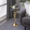 imageDeco 79 Aluminum Metal Sea Horse Side End Accent Table End Table with Black Marble Table Top Side Table 13quot x 13quot x 25quot Gold