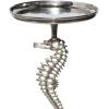 imageDeco 79 Aluminum Metal Sea Horse Side End Accent Table Pedestal End Table with Tray Top Side Table 14quot x 14quot x 27quot SilverSilver