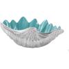 imageDeco 79 Aluminum Metal Shell Decorative Decorative Bowl Shell Decorative Container Decorative Keepsake Box 17quot x 11quot x 7quot SilverTeal