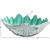 imageDeco 79 Aluminum Metal Shell Decorative Decorative Bowl Shell Decorative Container Decorative Keepsake Box 17quot x 11quot x 7quot SilverTeal
