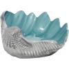 imageDeco 79 Aluminum Metal Shell Decorative Decorative Bowl Shell Decorative Container Decorative Keepsake Box 17quot x 11quot x 7quot SilverTeal