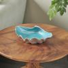 imageDeco 79 Aluminum Metal Shell Decorative Decorative Bowl Shell Decorative Container Decorative Keepsake Box 17quot x 11quot x 7quot SilverTeal