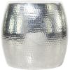 imageDeco 79 Aluminum Metal Side End Accent Table Drum Shaped End Table with Hammered Design Side Table 14quot x 14quot x 16quot SilverAccent Table
