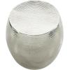 imageDeco 79 Aluminum Metal Side End Accent Table Drum Shaped End Table with Hammered Design Side Table 14quot x 14quot x 16quot SilverAccent Table