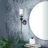 imageDeco 79 Aluminum Metal Single Candle Wall Sconce with Glass Holder 8quot x 8quot x 30quot GoldBlack