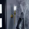 imageDeco 79 Aluminum Metal Single Candle Wall Sconce with Glass Holder 8quot x 8quot x 30quot GoldGold