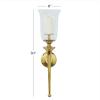 imageDeco 79 Aluminum Metal Single Candle Wall Sconce with Glass Holder 8quot x 8quot x 30quot GoldGold