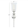 imageDeco 79 Aluminum Metal Single Candle Wall Sconce with Glass Holder 8quot x 8quot x 30quot GoldSilver