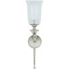 imageDeco 79 Aluminum Metal Single Candle Wall Sconce with Glass Holder 8quot x 8quot x 30quot GoldSilver