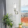 imageDeco 79 Aluminum Metal Single Candle Wall Sconce with Glass Holder 8quot x 8quot x 30quot GoldSilver