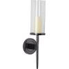 imageDeco 79 Aluminum Metal Wall Sconce Single Candle 6quot x 7quot x 23quot BlackBlack