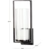 imageDeco 79 Aluminum Metal Wall Sconce Single Candle 6quot x 7quot x 23quot BlackBlack
