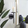 imageDeco 79 Aluminum Metal Wall Sconce Single Candle 6quot x 7quot x 23quot BlackBlack
