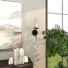 imageDeco 79 Aluminum Metal Wall Sconce Single Candle 6quot x 7quot x 23quot BlackBlack