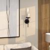 imageDeco 79 Aluminum Metal Wall Sconce Single Candle 6quot x 7quot x 23quot BlackBlack