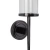 imageDeco 79 Aluminum Metal Wall Sconce Single Candle 6quot x 7quot x 23quot BlackBlack