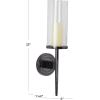 imageDeco 79 Aluminum Metal Wall Sconce Single Candle 6quot x 7quot x 23quot BlackBlack