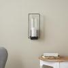 imageDeco 79 Aluminum Metal Wall Sconce Single Candle 6quot x 7quot x 23quot BlackBlack