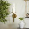 imageDeco 79 Aluminum Metal Wall Sconce Single Candle 6quot x 7quot x 23quot BlackGold