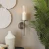 imageDeco 79 Aluminum Metal Wall Sconce Single Candle 6quot x 7quot x 23quot BlackSilver