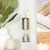 imageDeco 79 Brass Metal Decorative Candle Lantern with Handle 4quot x 4quot x 11quot Silver