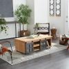imageDeco 79 Brown Wood Industrial Coffee Table 17quot x 47quot x 24quot