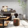 imageDeco 79 Canvas Pouf with Leather Accents 17quot x 17quot x 19quot Brown