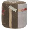 imageDeco 79 Canvas Pouf with Leather Accents 17quot x 17quot x 19quot Brown